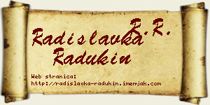 Radislavka Radukin vizit kartica